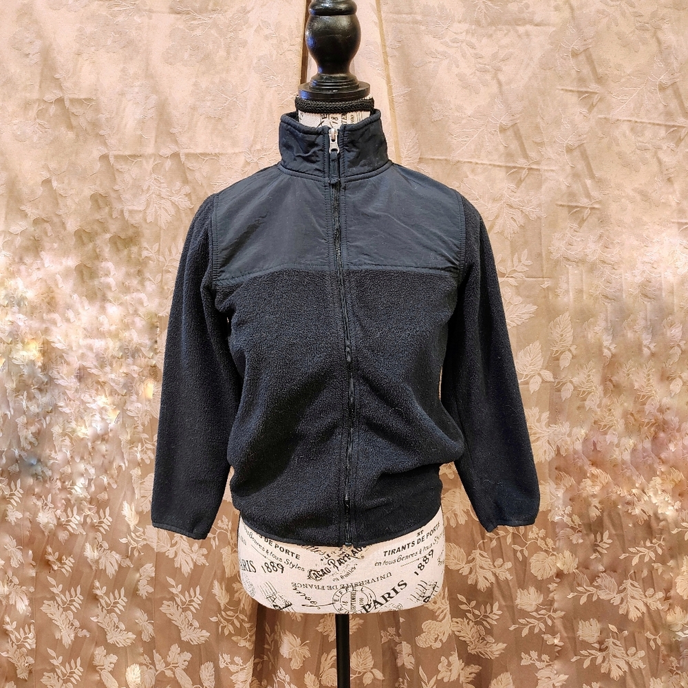 Children's Place Est. 1989, Black Fleece Zip Up Jacket, Size 7/8, Used